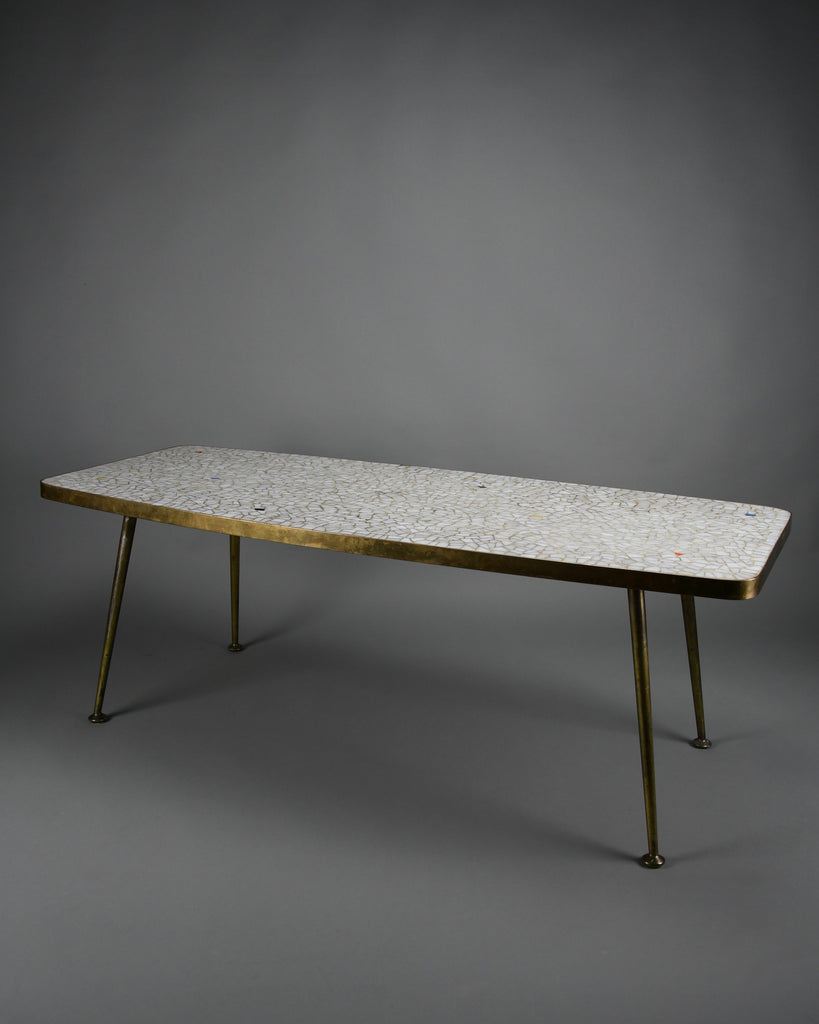 Berthold Müller mid century glass mosaic and brass coffee table Germany 1950s–1960s - Furniture