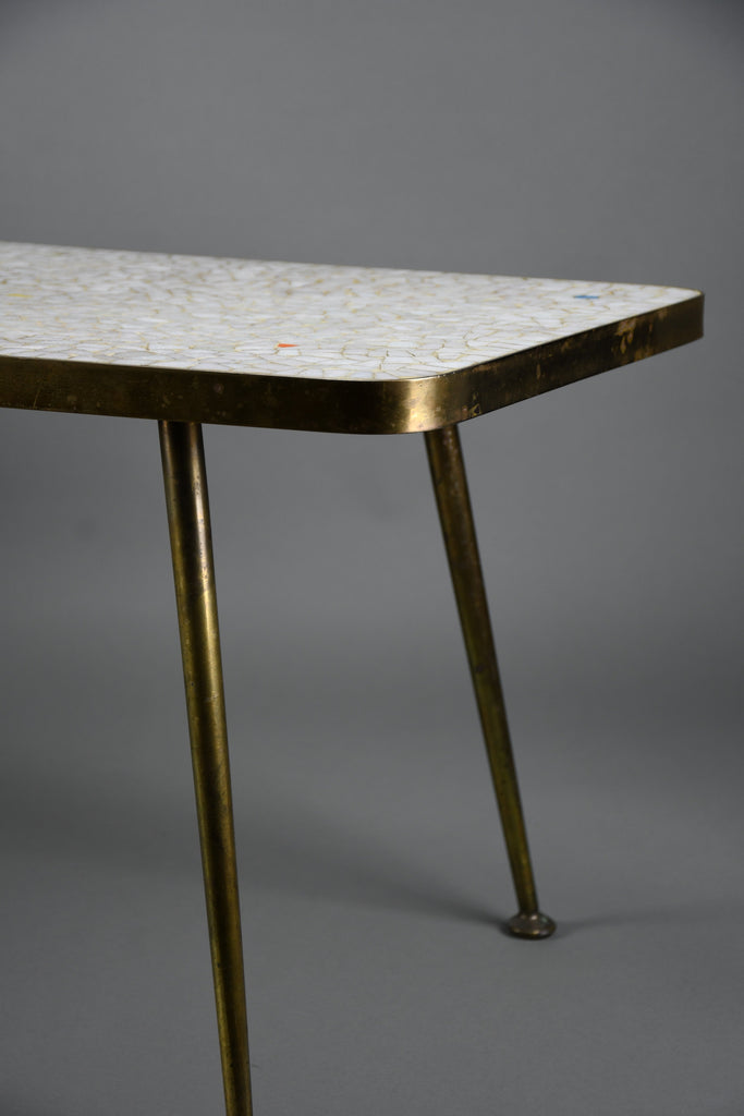 Berthold Müller mid century glass mosaic and brass coffee table Germany 1950s–1960s - Furniture