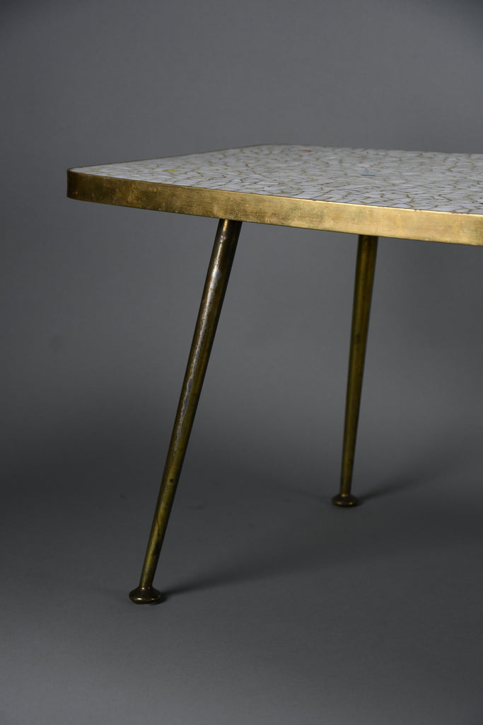 Berthold Müller mid century glass mosaic and brass coffee table Germany 1950s–1960s - Furniture