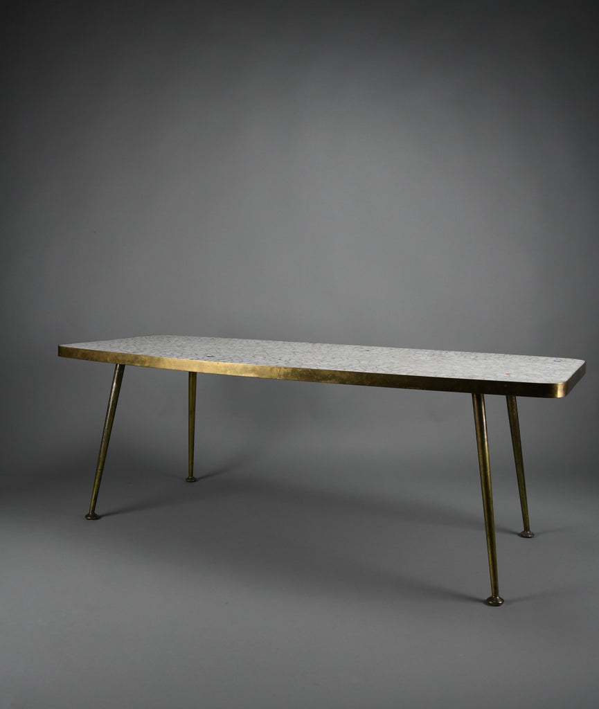 Berthold Müller mid century glass mosaic and brass coffee table Germany 1950s–1960s - Furniture