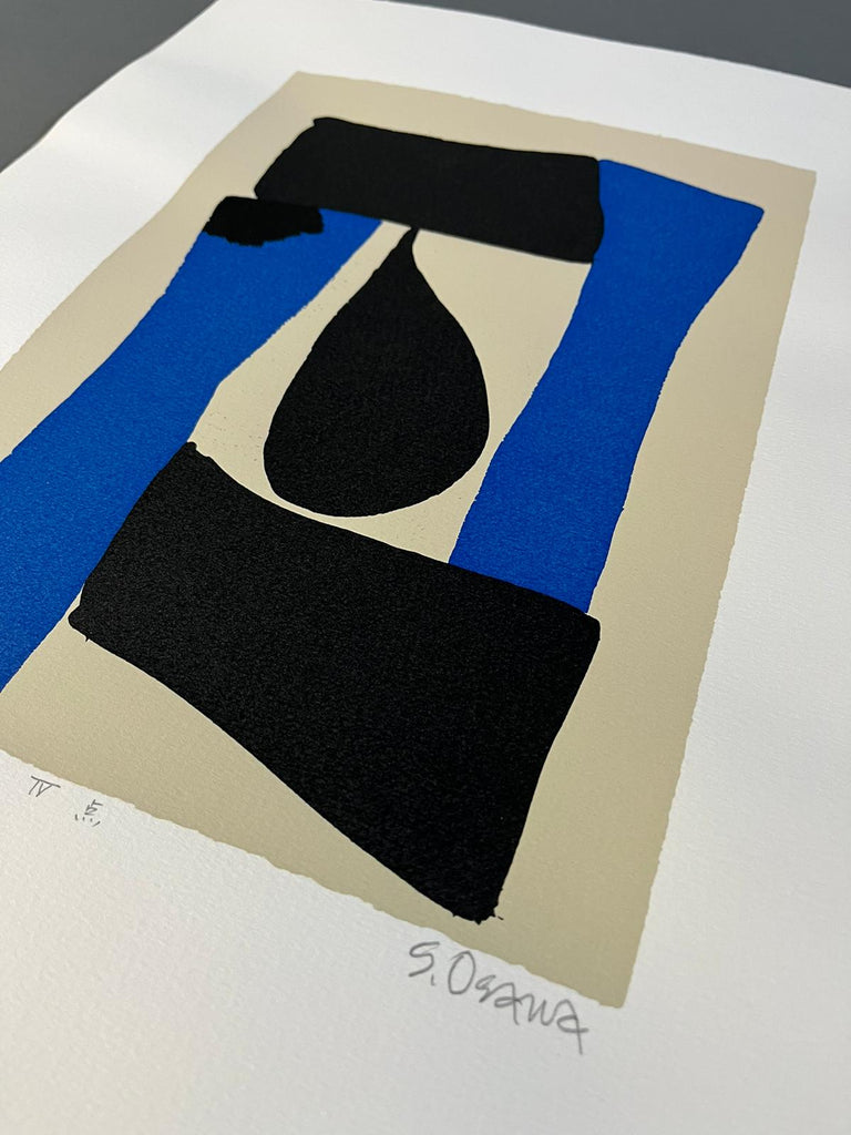 ’Blue and Black Screenprint ’Dot’ by Shosuke Osawa - Art