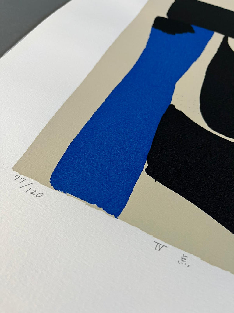 ’Blue and Black Screenprint ’Dot’ by Shosuke Osawa - Art