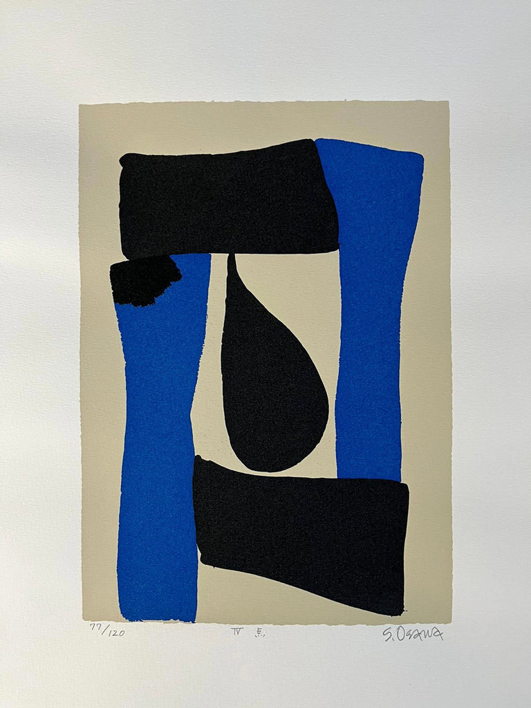 ’Blue and Black Screenprint ’Dot’ by Shosuke Osawa - Art