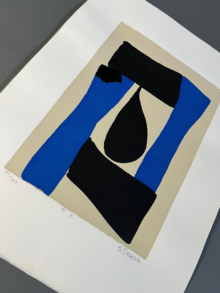 ’Blue and Black Screenprint ’Dot’ by Shosuke Osawa - Art