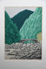 Bridge in the Valley, Limited Edition Japanese Woodblock Print by Fujita Fumio 1985 - Art