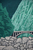 Bridge in the Valley, Limited Edition Japanese Woodblock Print by Fujita Fumio 1985 - Art