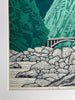 Bridge in the Valley, Limited Edition Japanese Woodblock Print by Fujita Fumio 1985 - Art