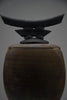 Bruce Johnson unique Raku ceramic vessel with brass detail 1999 - Art