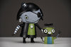 Complete 2004 first series Scarygirl Art toy by Nathan Jurevicius - Art Toys