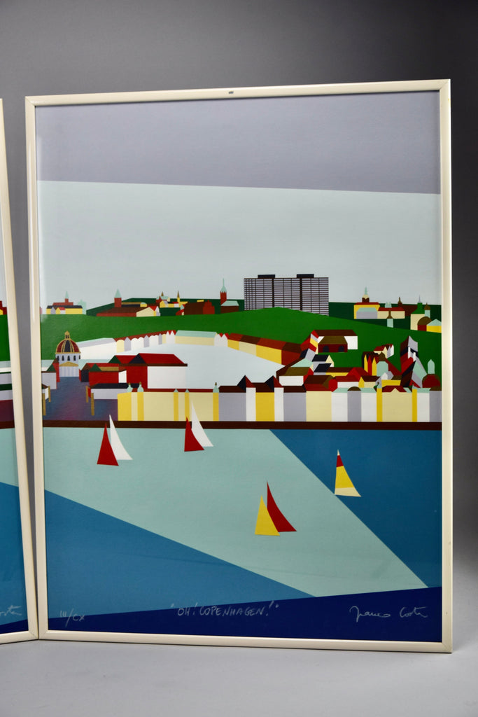 Copenhagen triptych serigraph by Franco Costa - Art