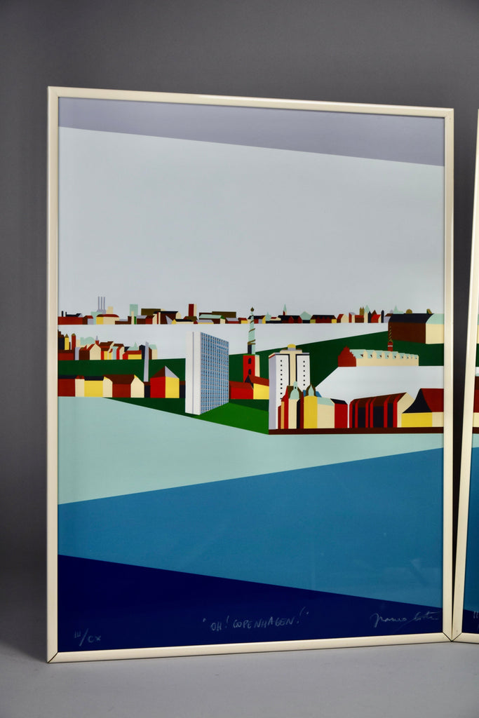 Copenhagen triptych serigraph by Franco Costa - Art