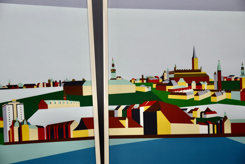 Copenhagen triptych serigraph by Franco Costa - Art