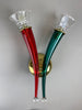 Ducale hand blown green and red Murano glass sconces by VeArt 1970 - Lighting