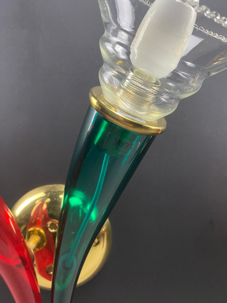 Ducale hand blown green and red Murano glass sconces by VeArt 1970 - Lighting