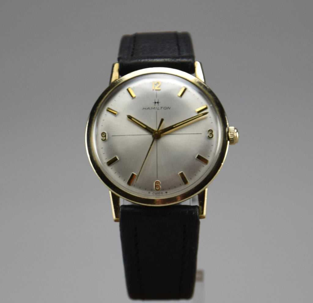 Elegant and Sophisticated 10K Gold Mid-Century Modern Hamilton Wristwatch - Watch