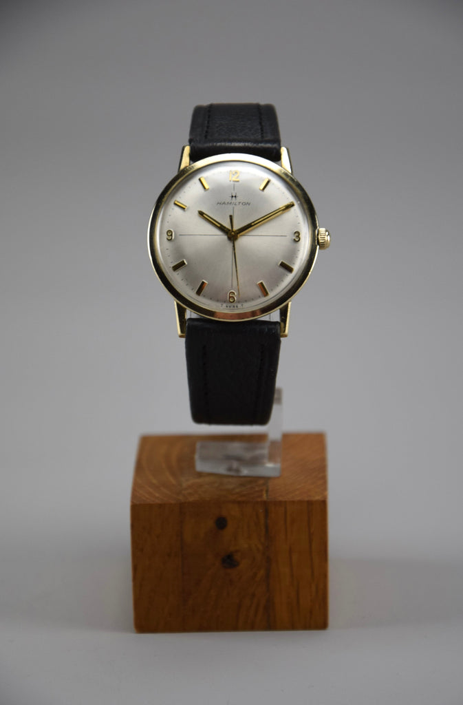 Elegant and Sophisticated 10K Gold Mid-Century Modern Hamilton Wristwatch - Watch