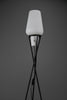 Elegant mid century floor Lamp black painted Iron lamp with milk glass shade - Lighting Floor