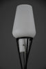 Elegant mid century floor Lamp black painted Iron lamp with milk glass shade - Lighting Floor