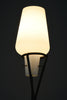 Elegant mid century floor Lamp black painted Iron lamp with milk glass shade - Lighting Floor