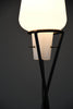 Elegant mid century floor Lamp black painted Iron lamp with milk glass shade - Lighting Floor