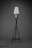 Elegant mid century floor Lamp black painted Iron lamp with milk glass shade - Lighting Floor