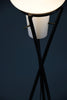Elegant mid century floor Lamp black painted Iron lamp with milk glass shade - Lighting Floor