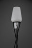 Elegant mid century floor Lamp black painted Iron lamp with milk glass shade - Lighting Floor