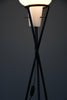 Elegant mid century floor Lamp black painted Iron lamp with milk glass shade - Lighting Floor