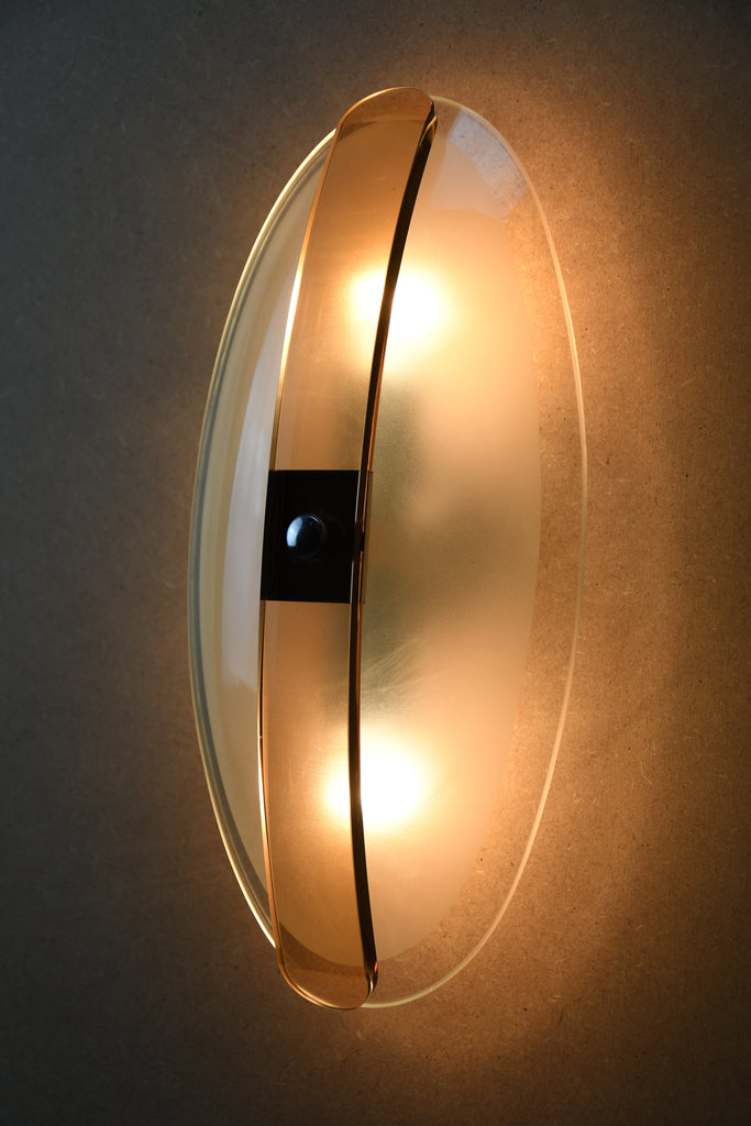 Elegant pair of 1960s Italian Murano glass wall sconces by Antonio Lupi - Lighting