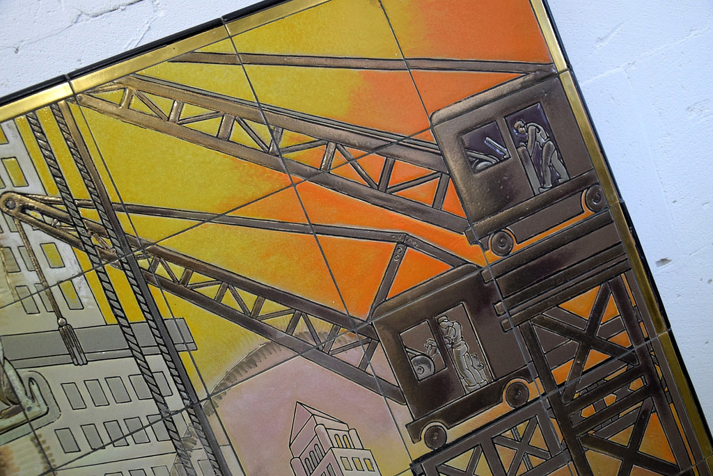 Exceptional mid-century ceramic tile mural by Joseph Roelants for Céramiques d’Hemixem (Gilliot & Cie) 1948, Monumental
