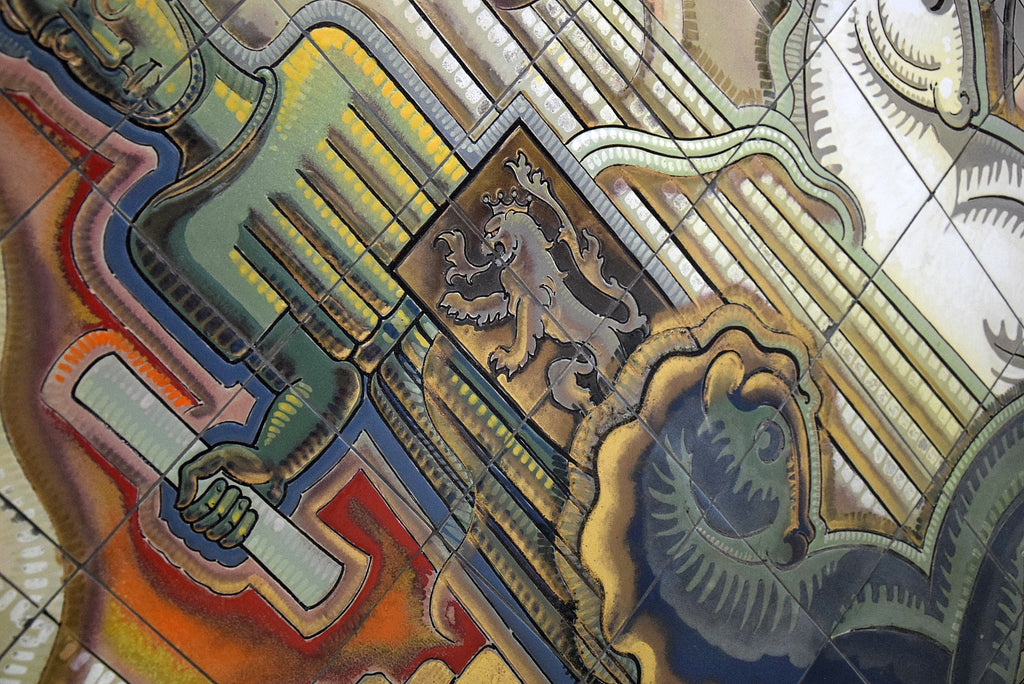 Exceptional mid-century ceramic tile mural by Joseph Roelants for Céramiques d’Hemixem (Gilliot & Cie) 1948, Monumental