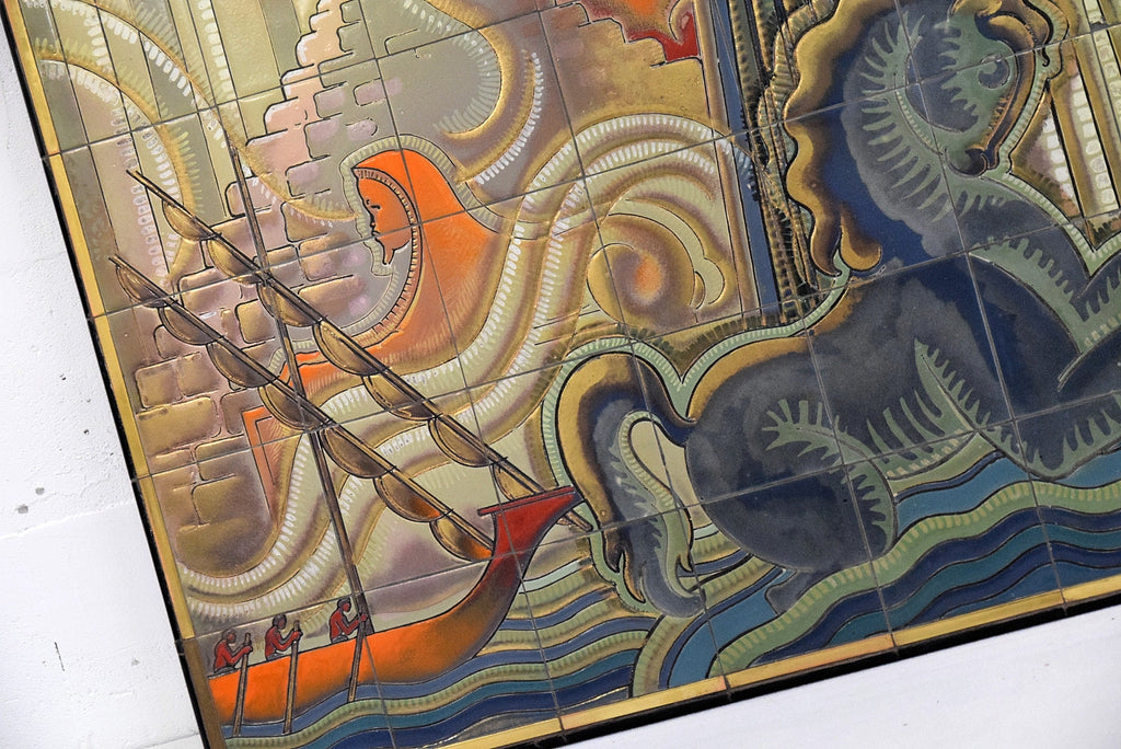Exceptional mid-century ceramic tile mural by Joseph Roelants for Céramiques d’Hemixem (Gilliot & Cie) 1948, Monumental