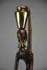 Exquisite brass and copper mid century modern African female sculpture - Art