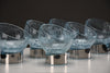 Exquisite Italian new old stock mid century modern celeste glass dessert bowls - Dining Table