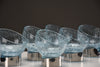Exquisite Italian new old stock mid century modern celeste glass dessert bowls - Dining Table