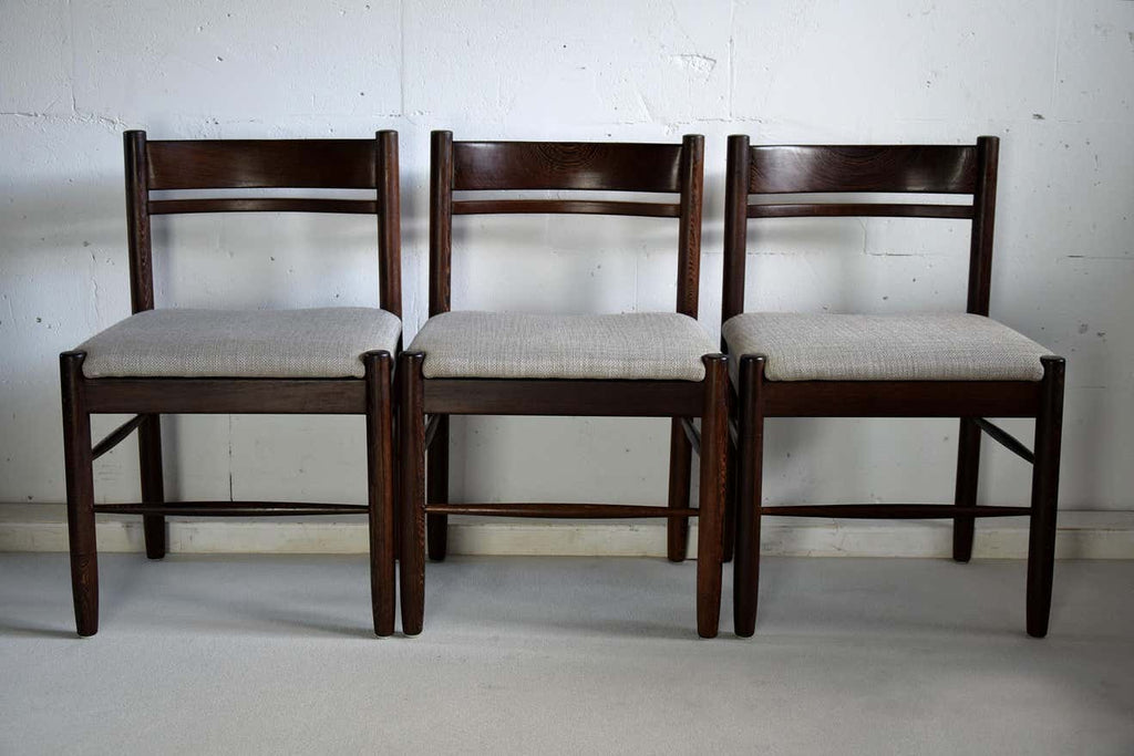Four Solid Mid-Century Modern Wengé Dining Chairs - Furniture