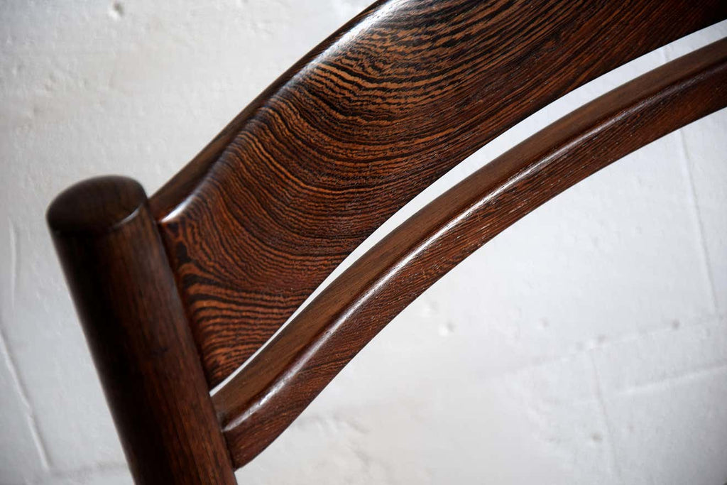 Four Solid Mid-Century Modern Wengé Dining Chairs - Furniture