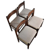 Four Solid Mid-Century Modern Wengé Dining Chairs - Furniture