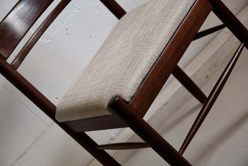 Four Solid Mid-Century Modern Wengé Dining Chairs - Furniture