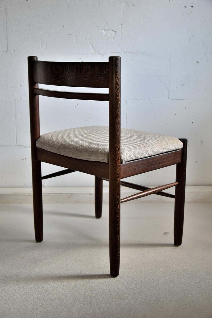 Four Solid Mid-Century Modern Wengé Dining Chairs - Furniture