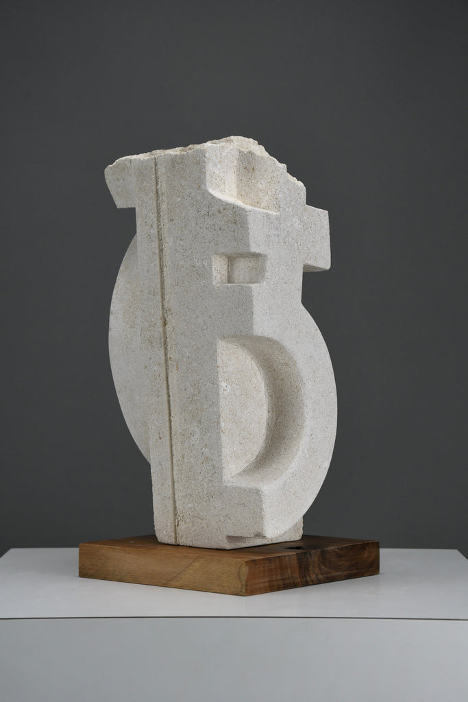 “Frammenti IV”, Cubist inspired Limestone sculpture by Alberto Cabiddu 1997 - Decor
