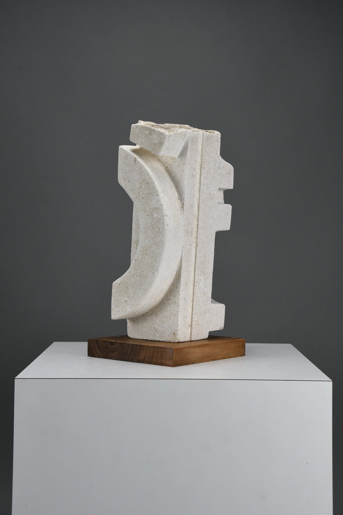 “Frammenti IV”, Cubist inspired Limestone sculpture by Alberto Cabiddu 1997 - Decor