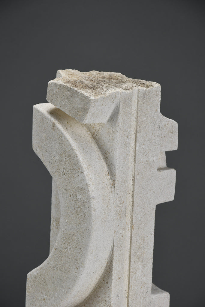 “Frammenti IV”, Cubist inspired Limestone sculpture by Alberto Cabiddu 1997 - Decor