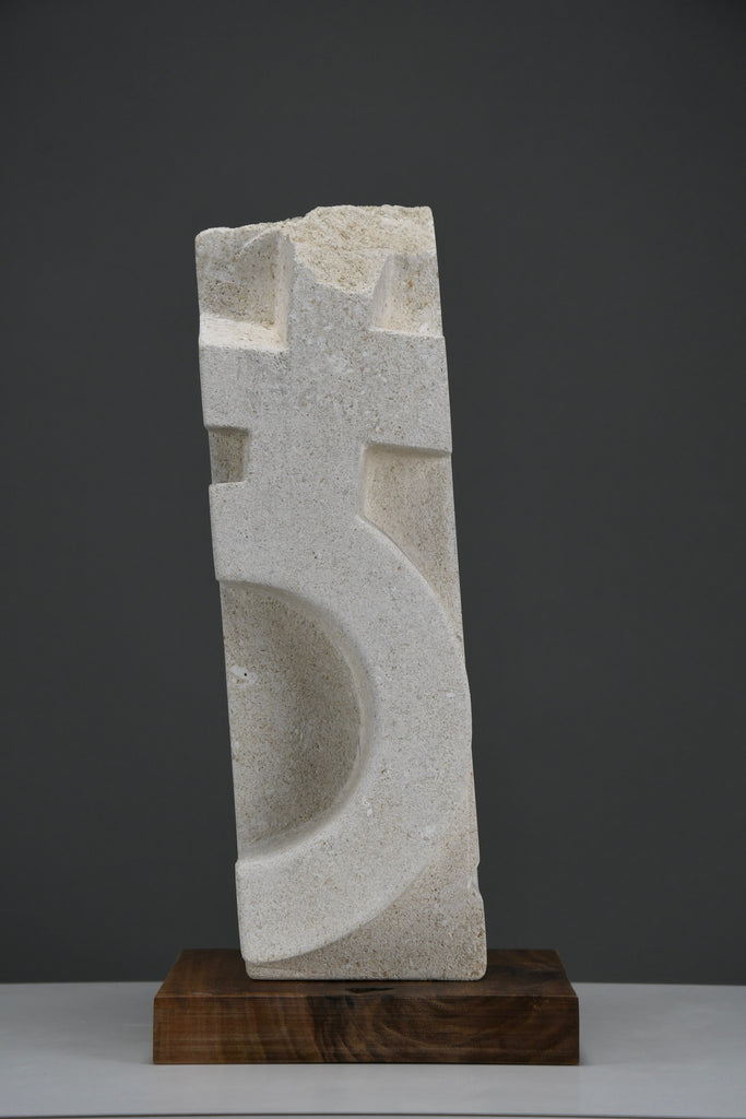 “Frammenti IV”, Cubist inspired Limestone sculpture by Alberto Cabiddu 1997 - Decor