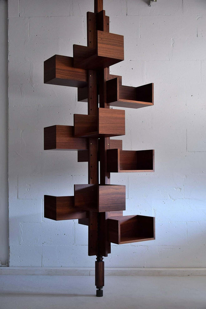 Gian Franco Frattini Mid Century Modern Jatoba Bookmill - Furniture