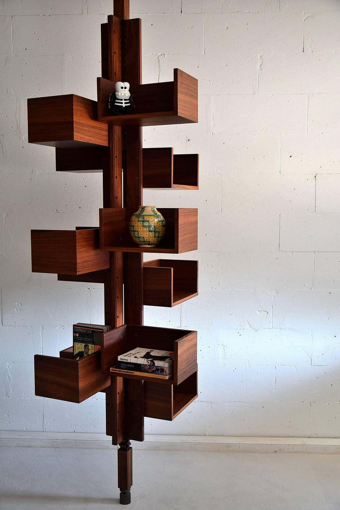 Gian Franco Frattini Mid Century Modern Jatoba Bookmill - Furniture