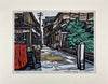 Gio Shirakawa bridge signed limited edition woodblock print by Junzo Inatsugi - Art