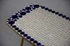 Grey and Blue Glass Mosaic Brass Mid-Century Modern Side Table - Furniture