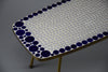 Grey and Blue Glass Mosaic Brass Mid-Century Modern Side Table - Furniture