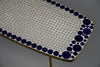 Grey and Blue Glass Mosaic Brass Mid-Century Modern Side Table - Furniture